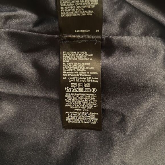 Ted Baker 14 (5) Navy Geodese V Neck Front Slit Back Zip Sleeveless Shift Dress - Picture 13 of 16